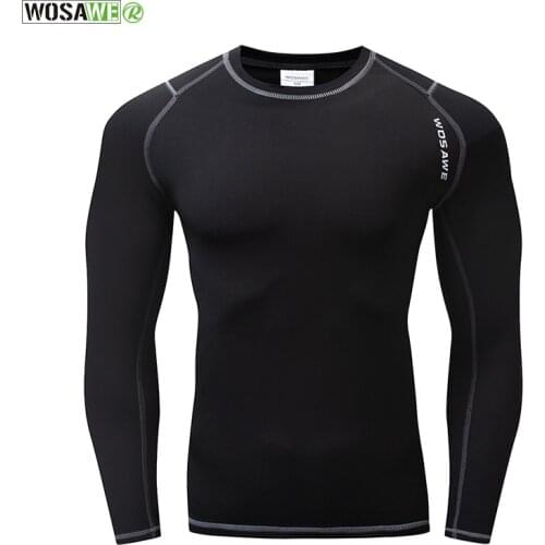 WOSAWE Mens Thermal Fleece Cycling Jersey Winter Undershirt base layer Sweatshirt Bicycle Bike Running Jersey