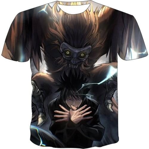 2021 new Summer Mens 3D Printing T-Shirts Looks Cool Cartoon Anime Jujutsu Kaisen Printing Trends Mens T-Shirts Tops