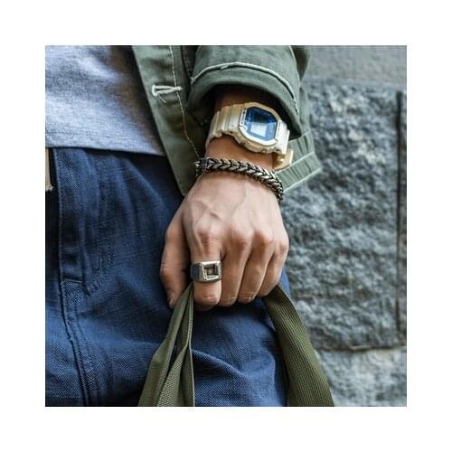 Onlysda Stainless Steel Viking Square Ring Vintage Hammer Retro Punk Finger Man Love Jewelry Christmas Gift Dropshipping OSR186