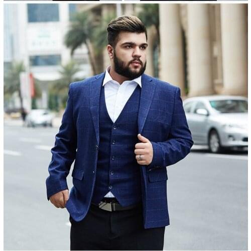 Mens Suit jacket Oversized Loose Plaid Stripe Male Clothes Casual High Quality Blazers Super Large Coat Plus Size S-7XL 8XL