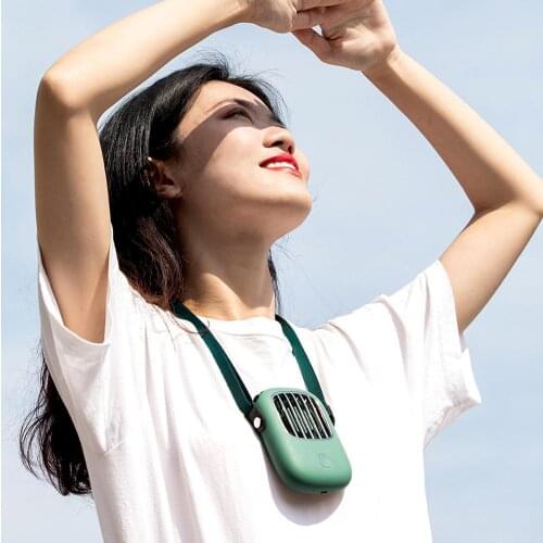 Portable Hanging Neck Fan Mini Pocket Air Cooling Fan Summer Outdoor Travel Lanyard Handfree Cooler USB Chargeable Fan