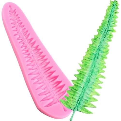DIY Fern Leaves Silicone Molds Chocolate Gumpaste Mold Cake Border Fondant Cake Decorating Tools Candy Clay Cookie Baking Moulds