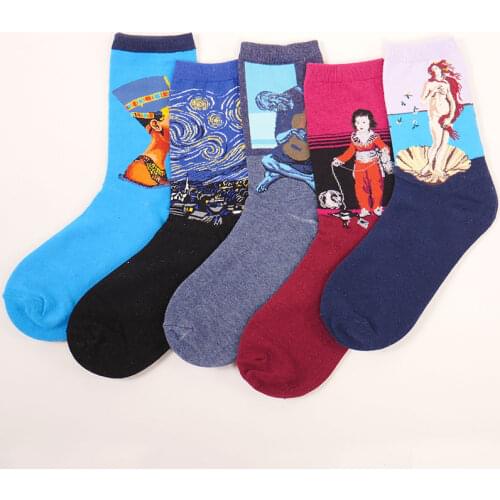 YZ-S-ZZ-0122 Renaissance art world famous painting series men and women in the middle of oil socks tide
