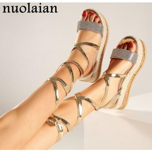 Womens Summer Platform Sandal Shoes Ladies Gladiator High Heel Shoes Woman Wedding Sandals Lady Wedges Party Pumps Shoe
