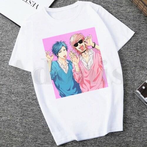 Short Sleeve Female Tops Tees Harajuku Vogue VintageT Shirts BL Anime Yarichin Club Yuri Ayato Yaoi Anime Japan Womens T-shirt