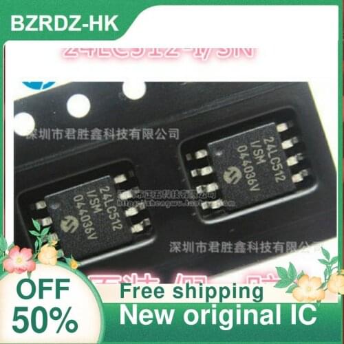 2-10PCS/lot 24LC512 24LC512I 24LC512-I/SN SOP8 New original IC