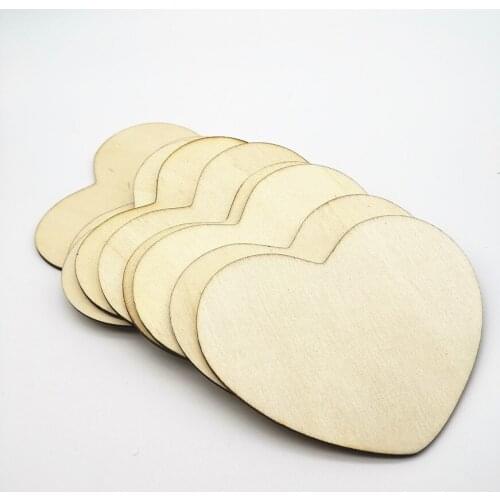 10pcs 100mm Natural Plain Unfinished Large Heart Wood Embellishments DIY Wedding Crafts Chips Scrapbooking