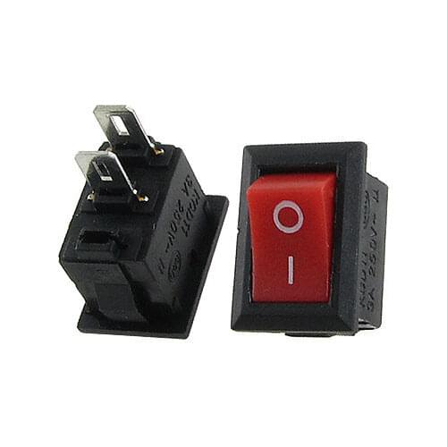 10 pcs AC 3A 250V Red Button 2 Pin SPST On Off I/O Snap in Rocker Switch 13x8mm