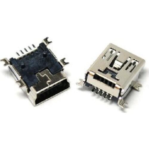 10pcs Mini USB 5pin Female Socket SMD Connector 4foot for Tail Charging Mobile Phone