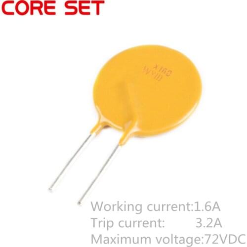 10PCS 72V 1.6A 1600MA PPTC Resettable Fuse RXEF160 XF160 Pitch 5mm