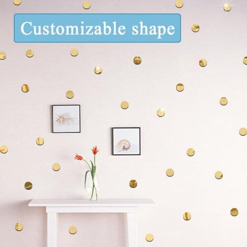 100 pcs/set INS DIY acrylic mirror wall sticker polka dot round sticker decal children/princess room mirror room home decoration