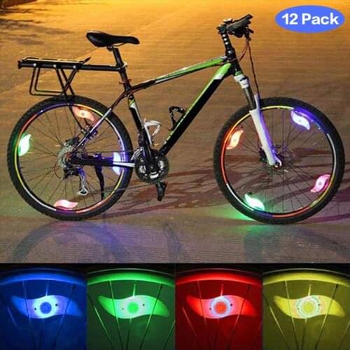 12pcs 6pcs 1pc Bicycle Spoke Light Waterproof LED Bicycle Wheel Ligh 3 Lighting Mode Bicycle Safety Warning Lights Bicycle Lamp