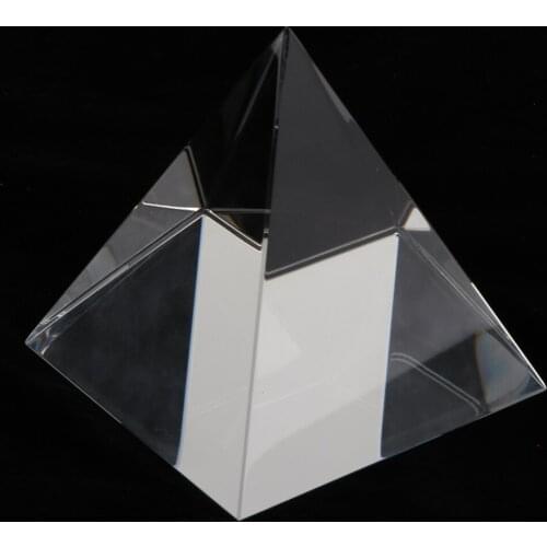 2.4'' Transparent K9 Crystal Optical Pyramid Prism, Paperweight Collectible Home