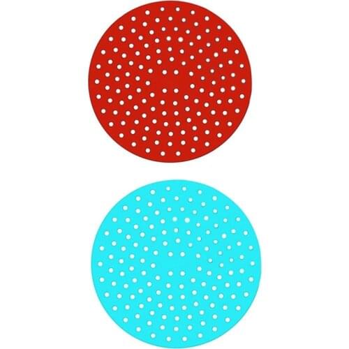 2Pcs Silicone Air Fryer Liners Reusable,Non-Stick Air Fryer Mats,Air Fryer Accessories 9Inch