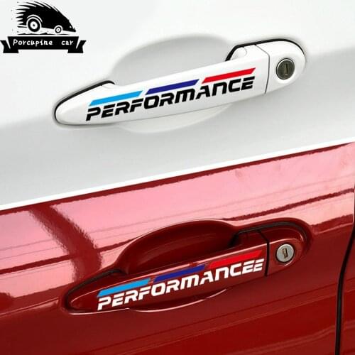 4PCS/LOT Car Styling Car Door Handle Car Stickers Performance Decoration For BMW f30 f34 f10 e46 e39 e60 e90 e70 e71 X1 X3 x5 X6
