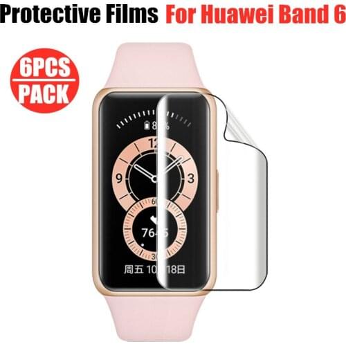 6pcs Soft Protective Film for Huawei Band 6 Pro NFC Smart Band Cover Screen Protector for Honor Band 6 global not Tempered Glass