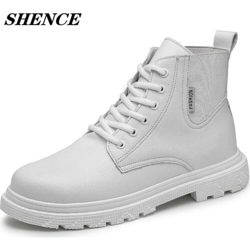 Unisex White Ankle Boots Women Black Platform Short Boots Female 2021 New Gothic Punk PU Leather Boots Men Shoes Big Size 35-46