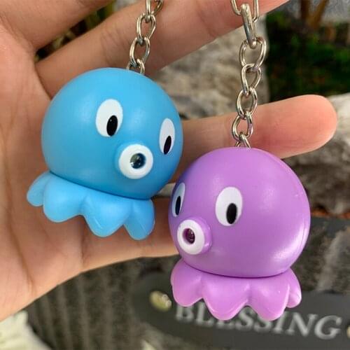 DUTRIEUX New Fashion Arrival LED Sea Animal Octopus key rings Action Figure Toys with Sound Keychains Kids Gifts Wholesale