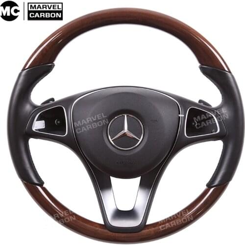 Wood Leather Steering Wheel W204 Carbon Fiber For C Class ,W204 ,S04 ,W213, E Class ,W246,X117,W218,X218,C207,A207