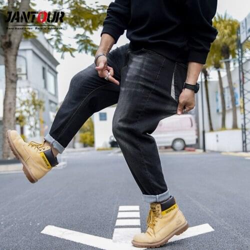 Baggy Jeans Autumn Winter Men Clothing Casual Oversize Harem Pants Vaqueros Hombre Elasticity Loose Trousers Man Big Size 46 48