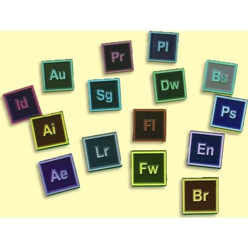 Au Ai En Ps Br Design Software Enamel Pins Photoshop Premiere Designer Badge Brooch Denim Clothes Fahion Jewelry Gift