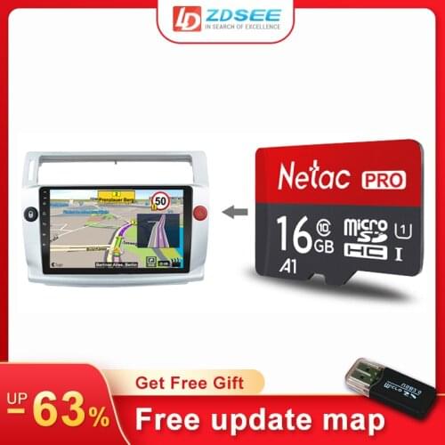 32GB GPS Sygic map for Citroen C4 2004-2009 car radio android Navigation Maps free update micro SD card Europe spain middle east
