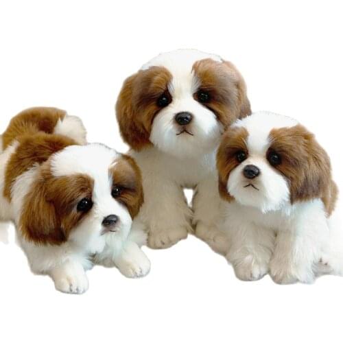 Simulation dog stuffed animal toys super Realistic Papillon plush dog doll Pekingese toys for children luxury quality home decor