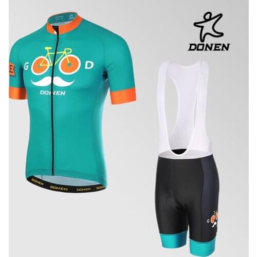 Donen Short Sleeve Bicycle Cycling Set Breathable Bike Cycling Clothes Suit Ropa Ciclismo cycling bib shorts for men