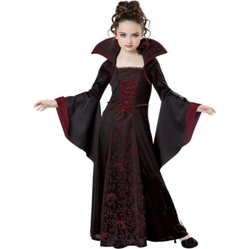 Halloween Costume for Kids Childrens Performance Costumes, Halloween Witch Vampire Cosplay Costume Clothing for Party ropa niña