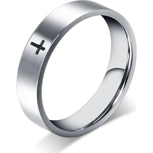 Men ring cross ring men and women wedding band fashion jewelry finger ring