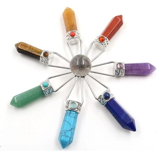 1pc Natural Crystal Energy Tower 7 Chakras Witchcraft Supplies Spiritual Meditation Mineral And Stones Healing Home Decor