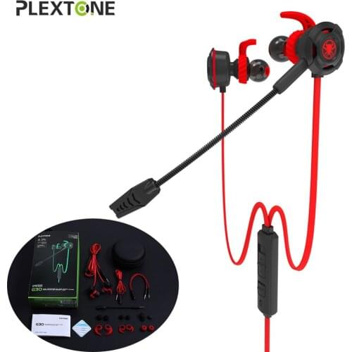 Plextone G30 Earphone PC Gaming Headset In Ear Bass Noise Cancelling With Mic For Phone Computer Gamer PS4 gamer earphones kulak