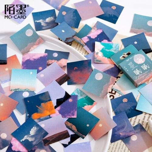 NEW 10 Boxes Decorative Sky Twilight Adhesive Mo.Card Flake Stickers DIY Planner Bullet Journal Cute Stationery