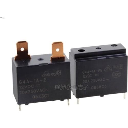 New Omron Relay G4A-1A-E-24VDC G4A-1A-PE-12VDC 24VDC 4PIN 20A G4A-1A-PE 5PCS /LOT