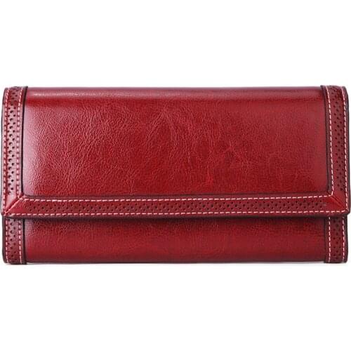 New Arrival Women Clutch Purse Leather Long Wallet RFID Ladies Card Holder Wallet Luxury Brand Female Long Purse Birthday Gift