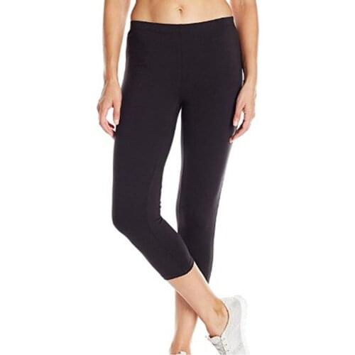 Solid Elastic Waist Yoga Pants Women High-waist Hip Stretch Running Fitness Pants Seven-minute Leggings Pants Штаны Женский #T2P