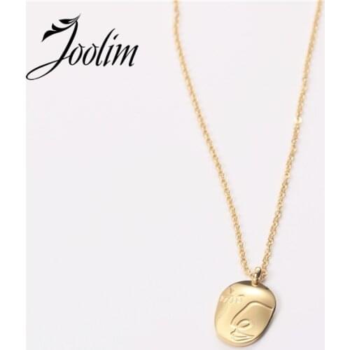 Joolim Gold Color Face Pendant Necklace