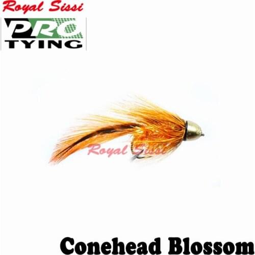 Royal Sissi PRO TYING 4pcs/box hot 8# conehead Damsel sparkle streamer flies with hackle throax Bass Pike fly fishing lure flies