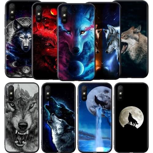 Moon Roaring Wolf Silicone Cover For Xiaomi Redmi 9 9T 9C 8 7 6 Pro 9AT 9A 8A 7A 6A S2 5 5A 4X Plus Phone Case