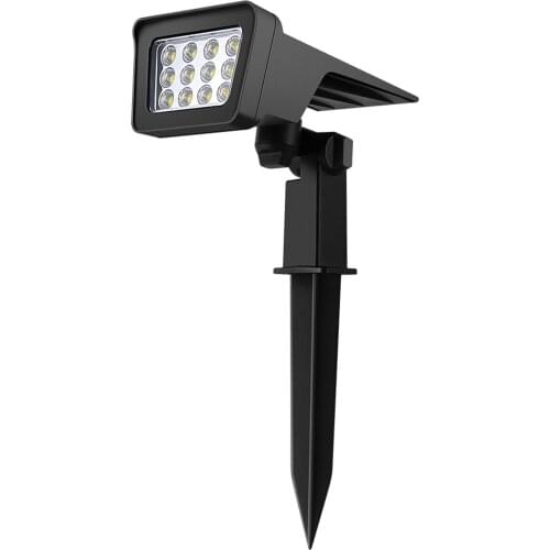 Solar Garden Spotlight Outdoor Waterproof 12 LEDs 2-in-1 Solar In-Ground Landscape Spotlights & LED Wall Lamps with Adjustable
