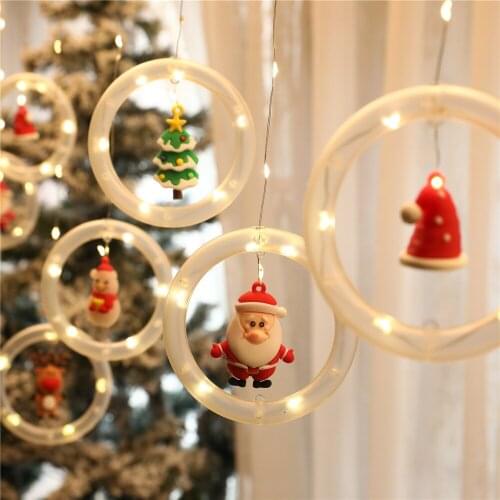 LED Christmas Decoration Curtain Lights Christmas String Lights Ring Lights USB Christmas Lights String Dolls Lights Garlands