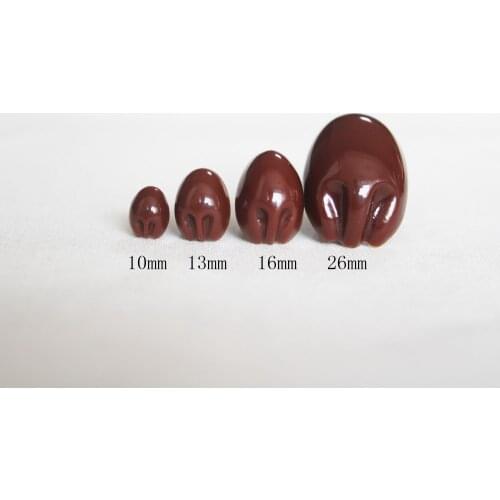 10pcs 10mm 13mm 16mm 26mm brown safety toy animal toy doll noses + washer plush doll accessories size option