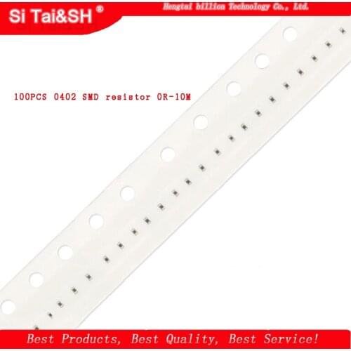 100pcs 0402 5% SMD resistor 0R ~ 10M 1/16W 0 1 10 100 150 220 330 ohm 1K 2.2K 10K 100K 0R 1R 10R 100R 150R 220R 330R 1M 4.7K