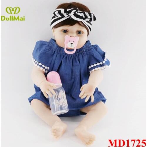 22" 55cm Full silicone Vinyl newborn Toddler Babies Dolls baby infant girl Birthday Gift Present Child Play House Toy bonecas