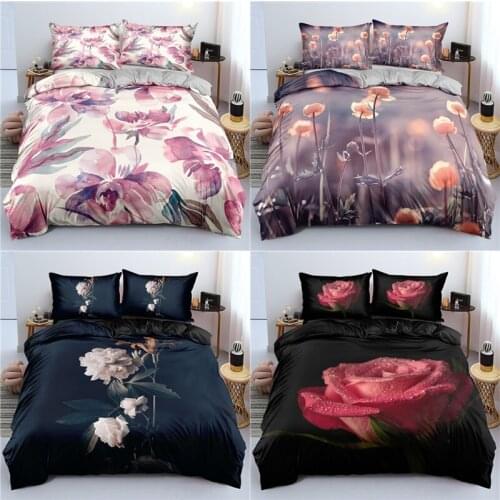 3D Flower-3 Duvet Cover Pillowcases 2pcs Single 3pcs Twin Full Queen King Size Soft Bedding Set Home Textiles All Seasons Used