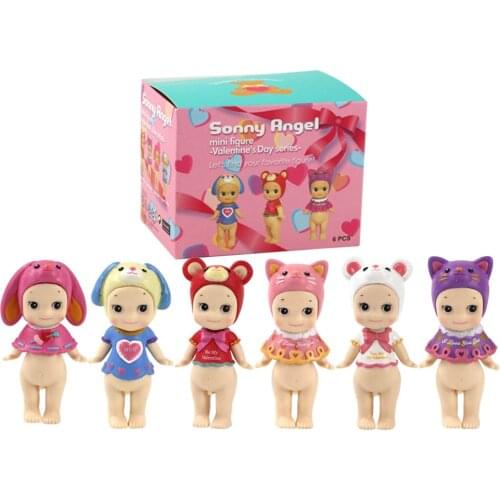 6pcs/lot Sonny Angel Mini Figure Valentines Day series Kewpie Baby Cute Figurine PVC Model Toys Dolls gift for Children