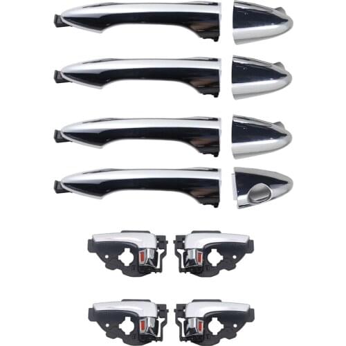 8PCS CHROEM OUT AND INTERIOR DOOR HANDLE FOR HYUNDAI TUCSON 2010-2015 IX35 82610-2S000 82620-2S000