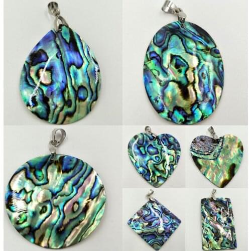 Free Shipping Fashion Jewelry New Zealand Abalone Shell Art Women Men Pendant Bead WB506