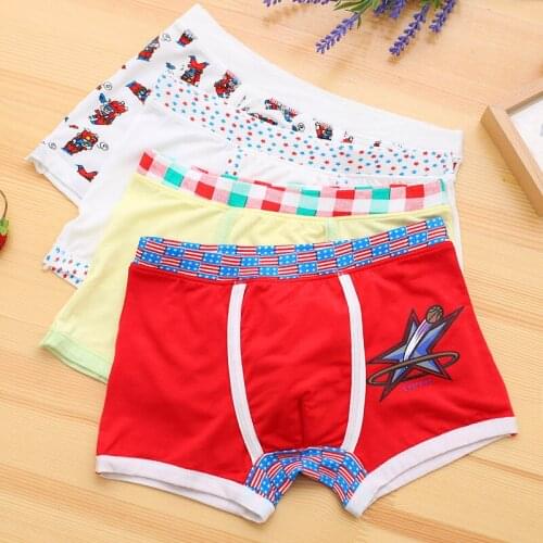 New fashion High Quality Boy Modal Boxing Shorts panties boys flat angle cartoon children underwear 2-12 years old 5pcs /lot