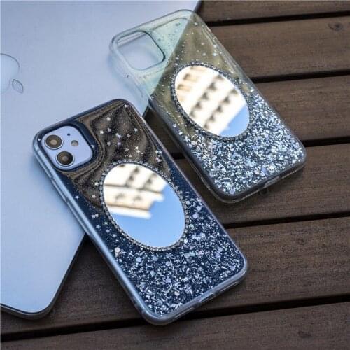 Case for OPPO F17 Pro F15 F11 F9 F7 F5 RX17 Neo R17 R15 Pro Fashion Bling Star Clear Lover Makeup Mirror Phone Cover
